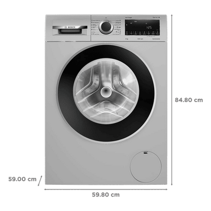 BOSCH 8 kg Fully Automatic Front Load Washing Machine (Series 6, WGA1320SIN, Auto Stain Removal, Silver)