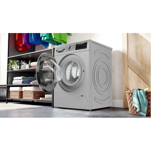 BOSCH 8 kg Fully Automatic Front Load Washing Machine (Series 6, WGA2341SIN, Auto Stain Removal, Silver)