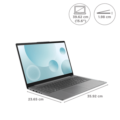 Lenovo IdeaPad 3 Intel Core i3 12th Gen (15.6 inch, 8GB, 512GB, Windows 11, MS Office 2021, Intel UHD, Full HD Display, Arctic Grey, 82RK00VVIN)