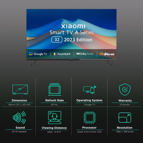 Xiaomi A Series 80 cm (32 inch) HD LED Smart Google TV with 20W Speaker