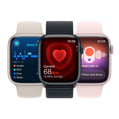 Apple Watch Series 9 GPS+Cellular with Light Pink Sport Band - S/M (45mm Display, Pink Aluminium Case)