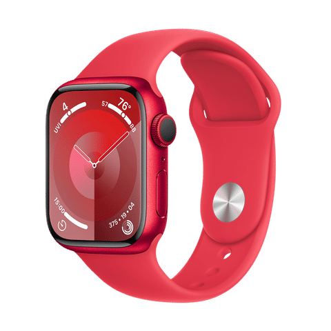 Apple Watch Series 9 GPS with Red Sport Band - M/L (41mm Display, Red Aluminium Case)