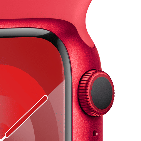 Apple Watch Series 9 GPS with Red Sport Band - M/L (41mm Display, Red Aluminium Case)