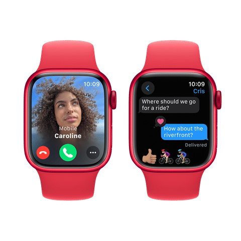 Apple Watch Series 9 GPS with Red Sport Band - M/L (41mm Display, Red Aluminium Case)