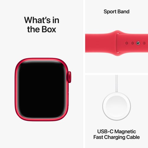 Apple Watch Series 9 GPS with Red Sport Band - M/L (41mm Display, Red Aluminium Case)