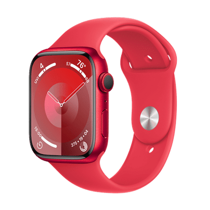 Apple Watch Series 9 GPS with Red Sport Band - M/L (45mm Display, Red Aluminium Case)