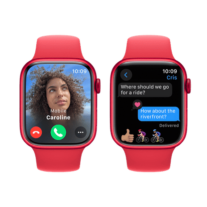 Apple Watch Series 9 GPS with Red Sport Band - M/L (45mm Display, Red Aluminium Case)