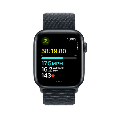 Apple Watch SE GPS with Midnight Sport Loop - M/L (44mm Display, Midnight Aluminium Case)