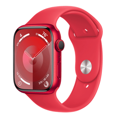 Apple Watch Series 9 GPS+Cellular with Red Sport Band - S/M (45mm Display, Red Aluminium Case)