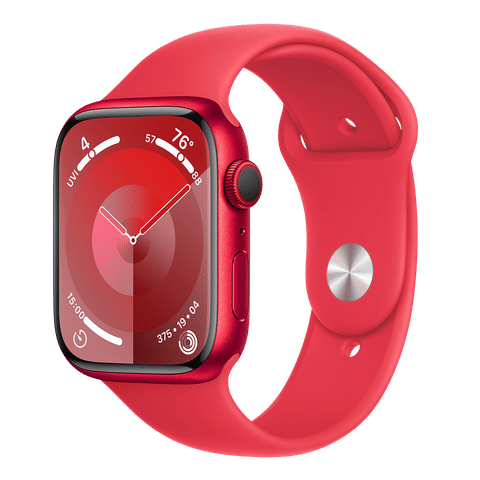 Apple Watch Series 9 GPS+Cellular with Red Sport Band - S/M (45mm Display, Red Aluminium Case)