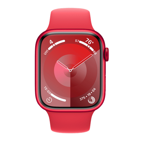 Apple Watch Series 9 GPS+Cellular with Red Sport Band - S/M (45mm Display, Red Aluminium Case)