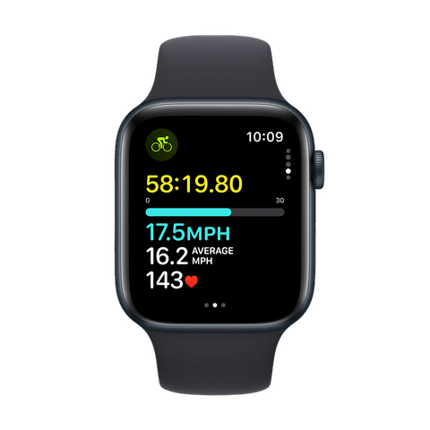 Apple Watch SE with Midnight Sport Band (44mm Retina LTPO OLED Display, Midnight Aluminium Case)