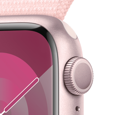 Apple Watch Series 9 GPS with Light Pink Sport Loop - S/M (41mm Display, Pink Aluminium Case)