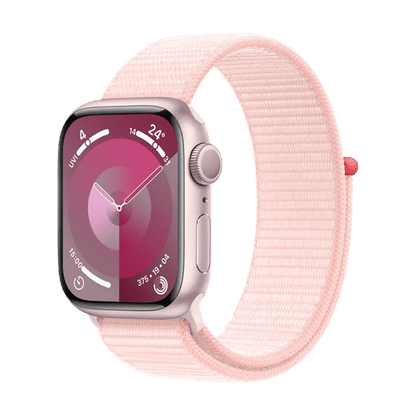 Apple Watch Series 9 GPS with Light Pink Sport Loop - S/M (41mm Display, Pink Aluminium Case)