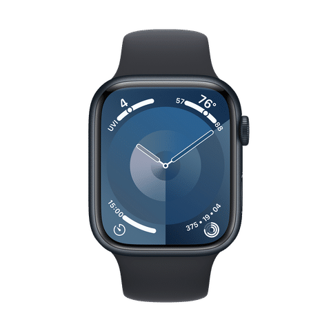 Apple Watch Series 9 GPS with Midnight Sport Band - S/M (45mm Display, Midnight Aluminium Case)