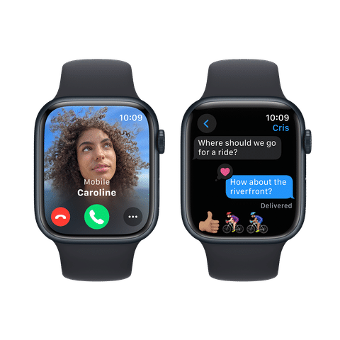 Apple Watch Series 9 GPS with Midnight Sport Band - S/M (45mm Display, Midnight Aluminium Case)