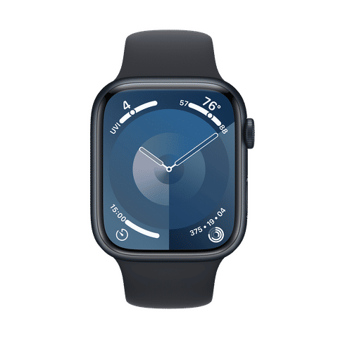 Apple Watch Series 9 GPS with Midnight Sport Band - M/L (45mm Display, Midnight Aluminium Case)