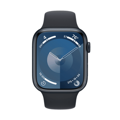 Apple Watch Series 9 GPS with Midnight Sport Band - M/L (45mm Display, Midnight Aluminium Case)