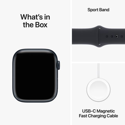 Apple Watch Series 9 GPS with Midnight Sport Band - M/L (45mm Display, Midnight Aluminium Case)