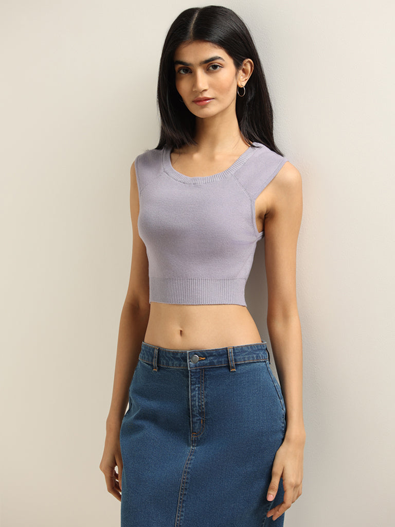 Nuon Lavender Slim Fit Crop Top