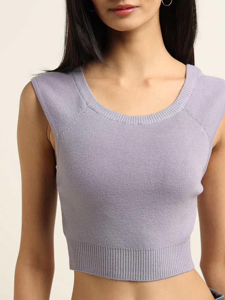 Nuon Lavender Slim Fit Crop Top