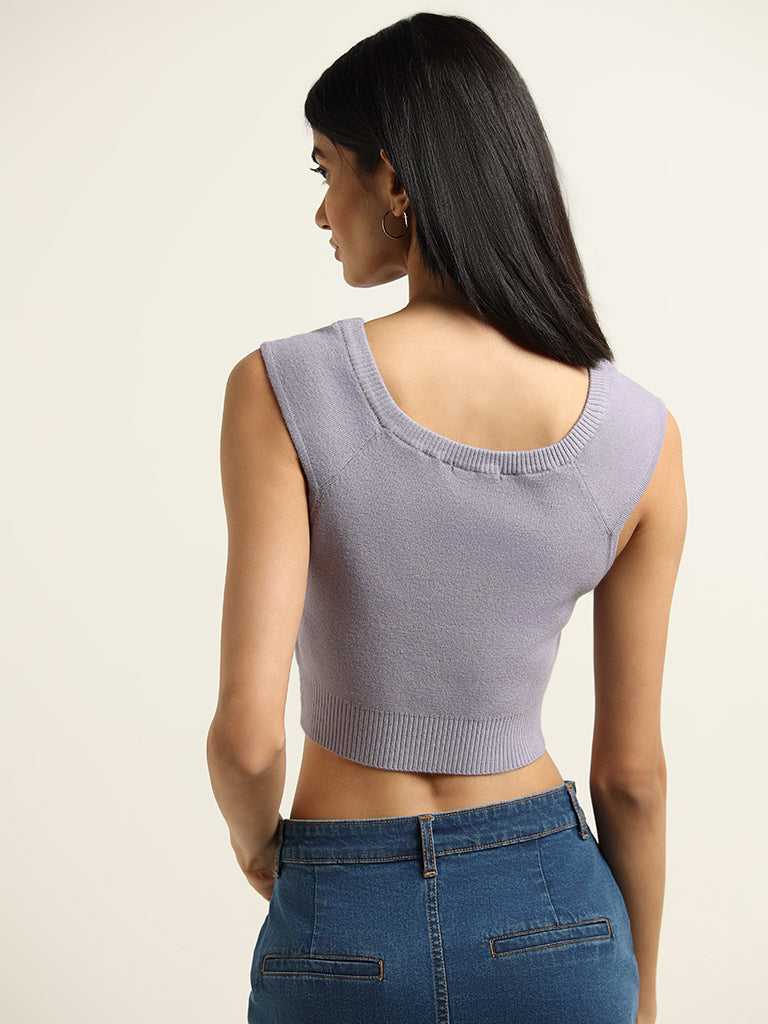 Nuon Lavender Slim Fit Crop Top