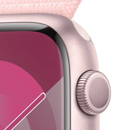 Apple Watch Series 9 GPS with Light Pink Sport Loop - M/L (45mm Display, Pink Aluminium Case)