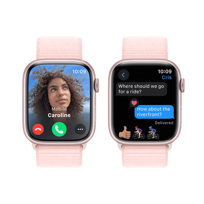 Apple Watch Series 9 GPS with Light Pink Sport Loop - M/L (45mm Display, Pink Aluminium Case)