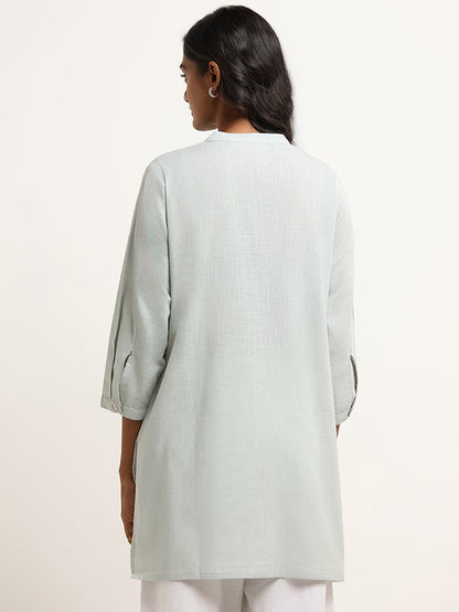 Utsa Blue Straight Fit Chikankari Kurti