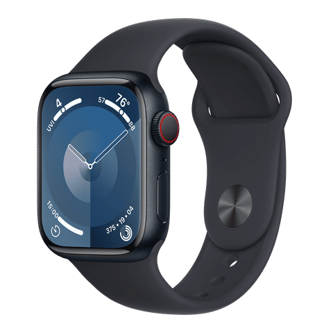 Apple Watch Series 9 GPS+Cellular with Midnight Sport Band - M/L (41mm Display, Midnight Aluminium Case)