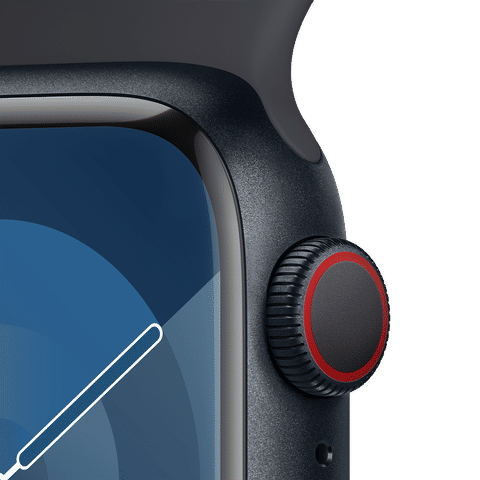 Apple Watch Series 9 GPS+Cellular with Midnight Sport Band - M/L (41mm Display, Midnight Aluminium Case)