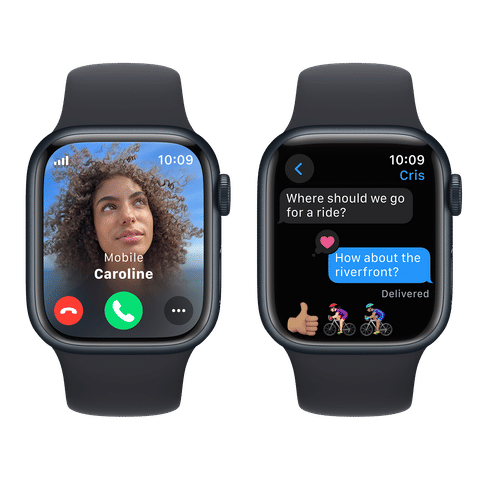 Apple Watch Series 9 GPS+Cellular with Midnight Sport Band - M/L (41mm Display, Midnight Aluminium Case)