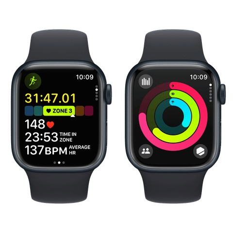 Apple Watch Series 9 GPS+Cellular with Midnight Sport Band - M/L (41mm Display, Midnight Aluminium Case)