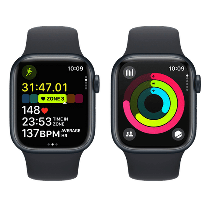 Apple Watch Series 9 GPS+Cellular with Midnight Sport Band - M/L (41mm Display, Midnight Aluminium Case)