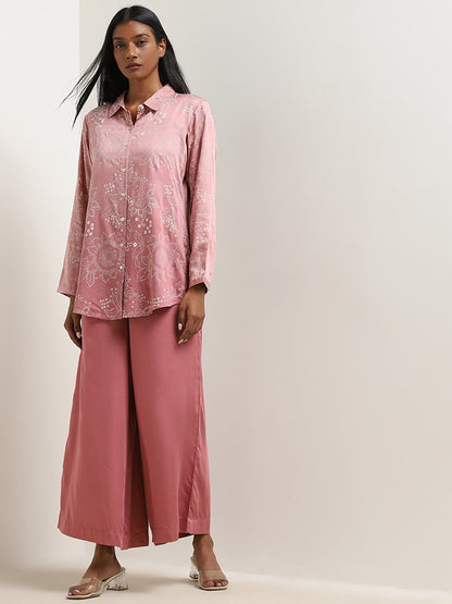 Zuba Dusty Pink Bandhani Printed Straight Tunic