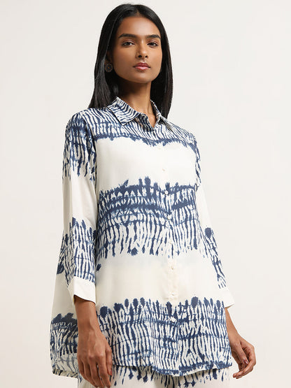 Utsa Indigo Tie-Dye Printed Straight Tunic