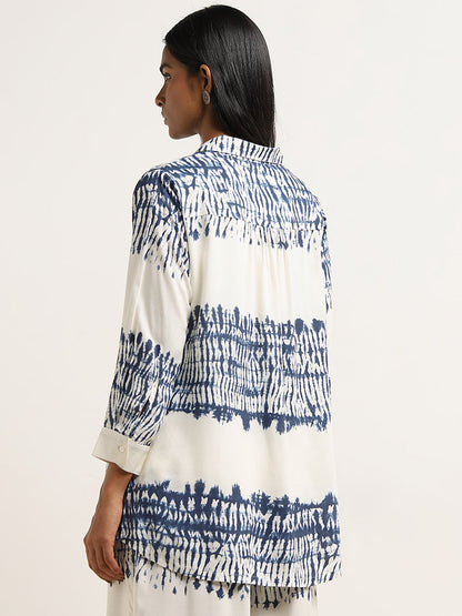 Utsa Indigo Tie-Dye Printed Straight Tunic