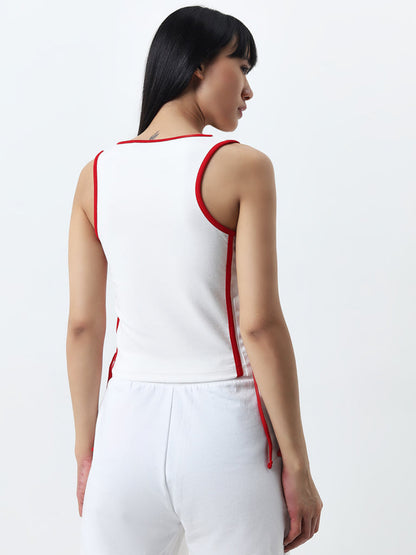 Studiofit White Braids Detailed Top