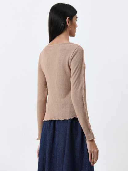 LOV Beige Knitted Top