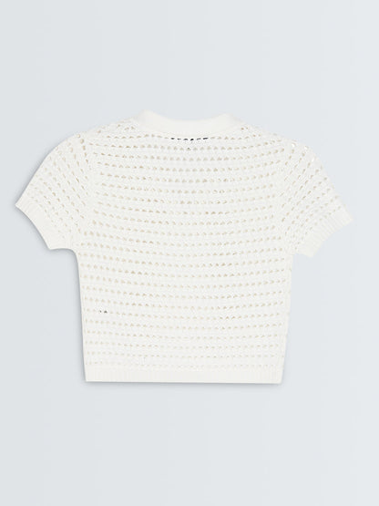 Nuon White Crochet Detailed Cotton Top