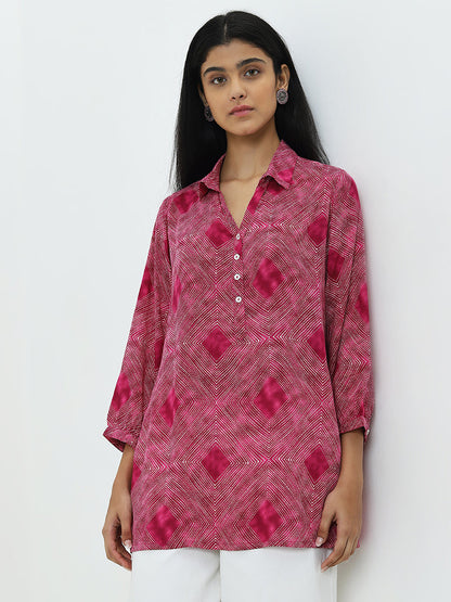 Utsa Pink Bandhani Printed Tunic