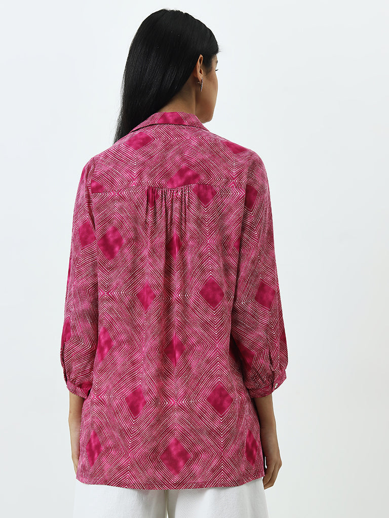 Utsa Pink Bandhani Printed Tunic