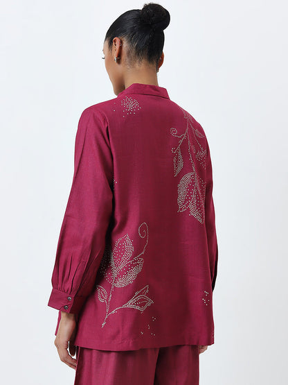 Zuba Magenta Bandhani Print A-Line Tunic