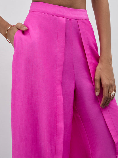 Vark Fuchsia High-Rise Solid Palazzos