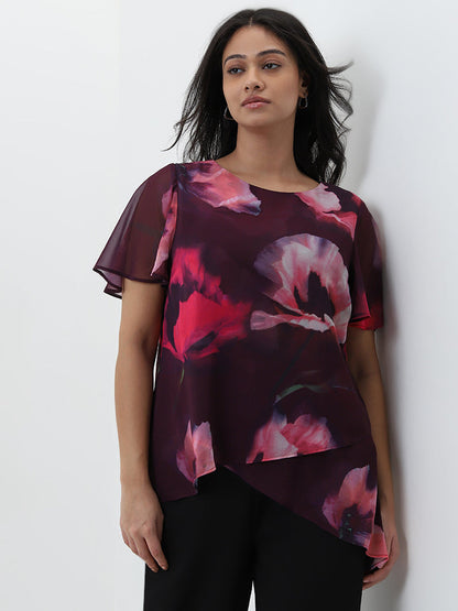 Gia Pink Floral Printed Blouse