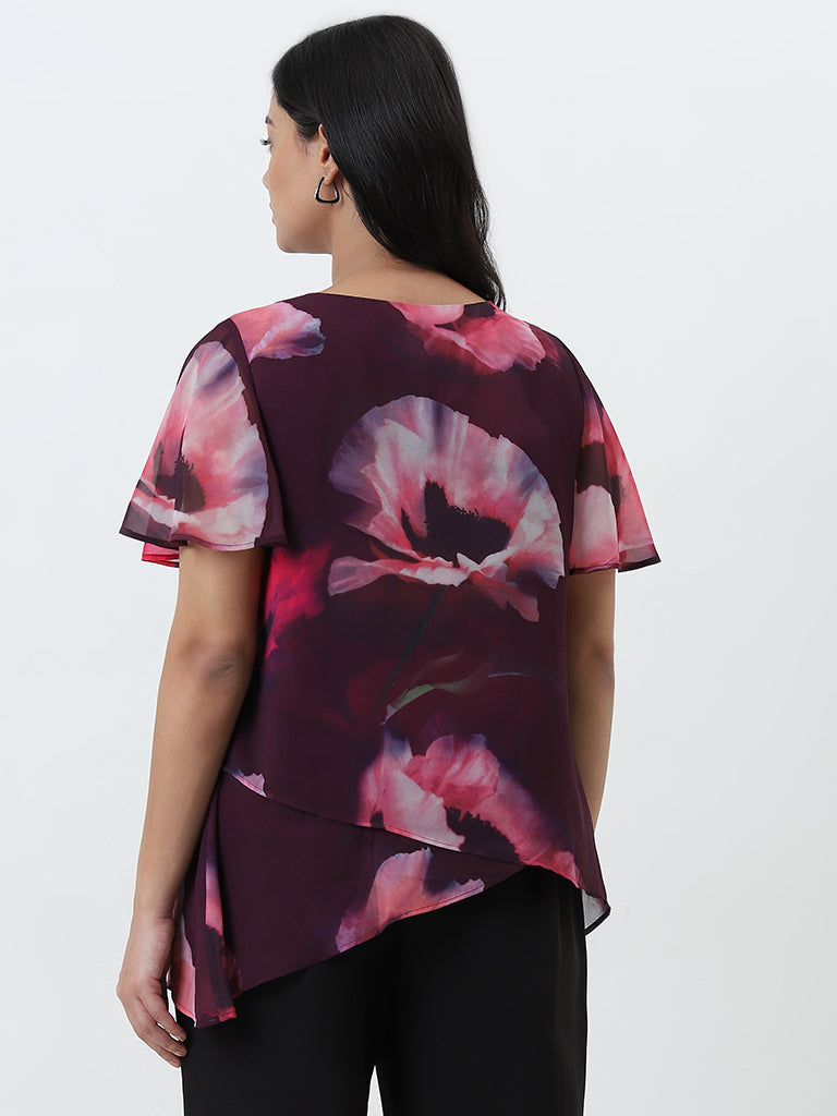 Gia Pink Floral Printed Blouse