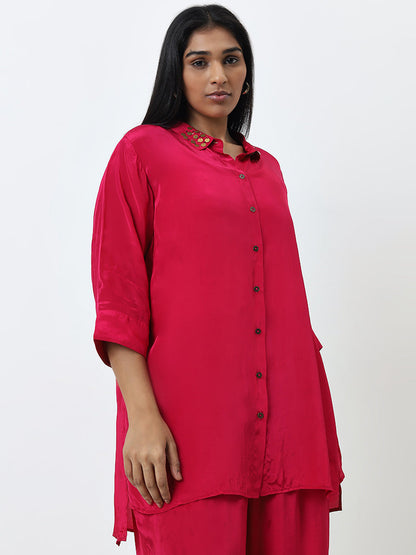 Diza Pink Embellished Straight Ethnic Tunic