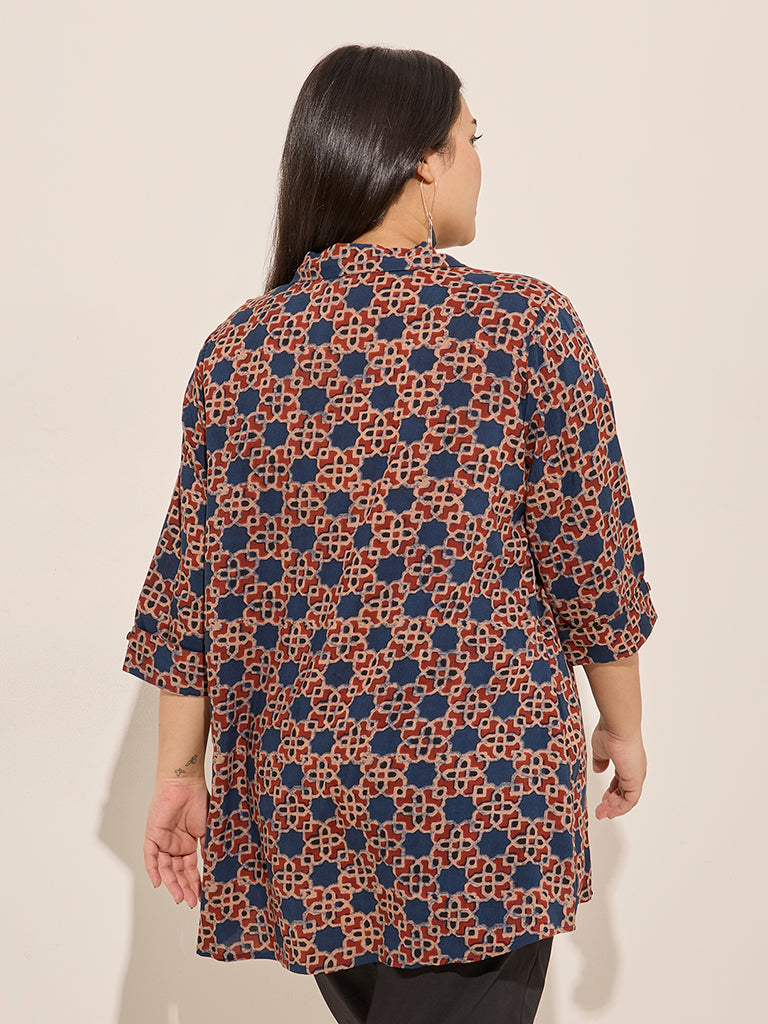 Diza Red Printed Cotton Tunic