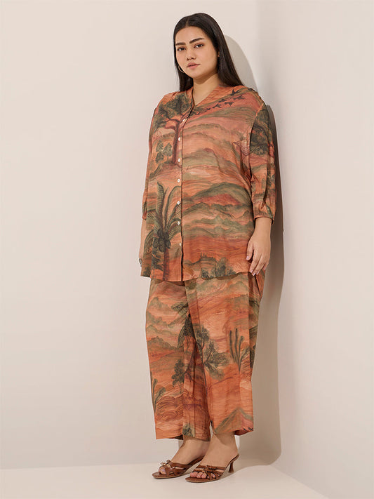 Diza Multicolour Tropical Printed High-Low Tunic