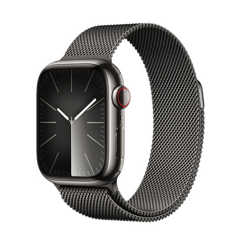 Apple Watch Series 9 GPS+Cellular with Graphite Milanese Loop - S/M (41mm Display, Graphite Stainless Steel Case)